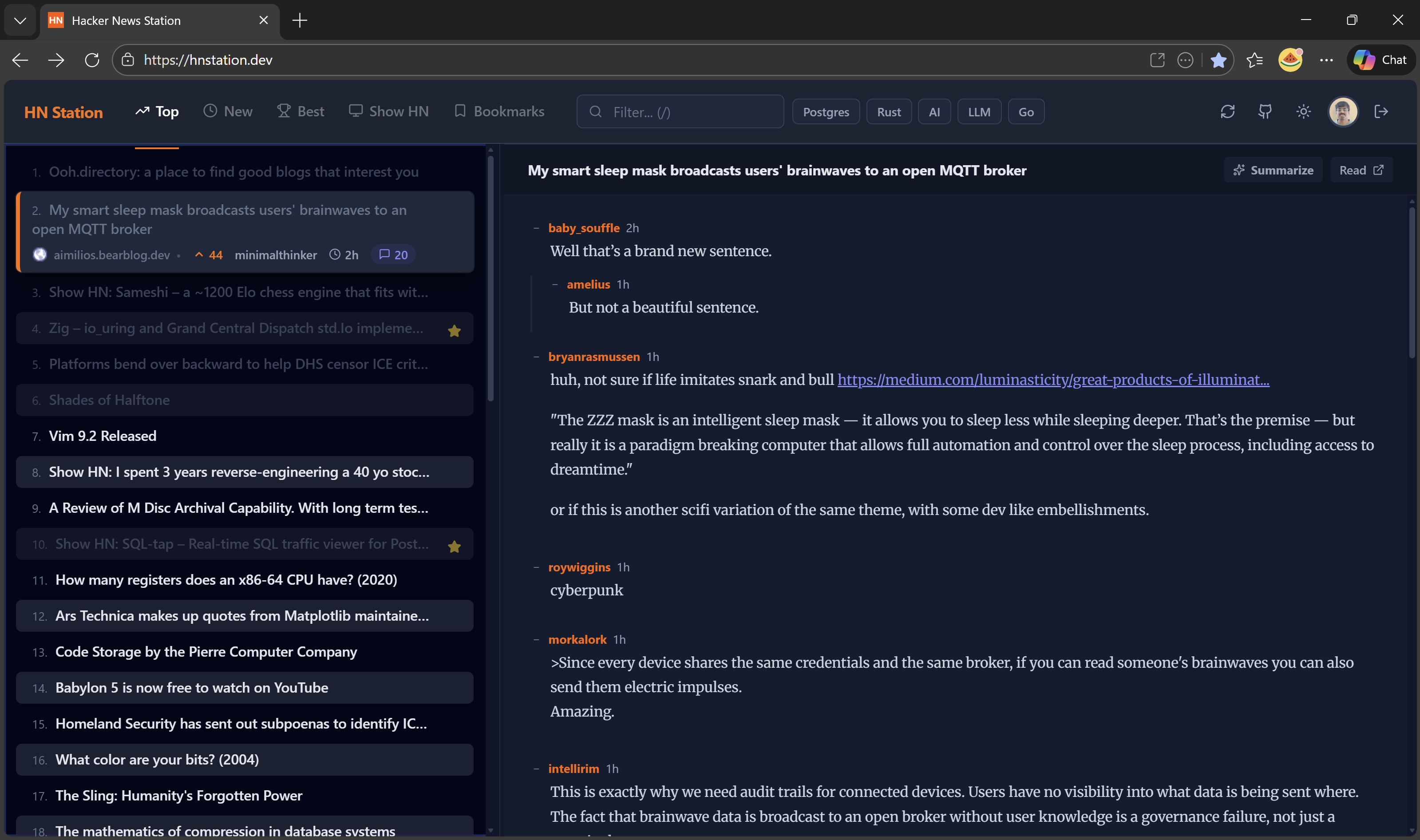 Hacker News Station gallery image