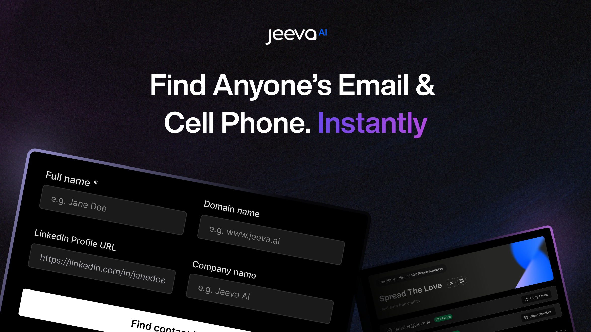 Contact Finder by Jeeva AI - Verified emails and direct dials in seconds. medya 2