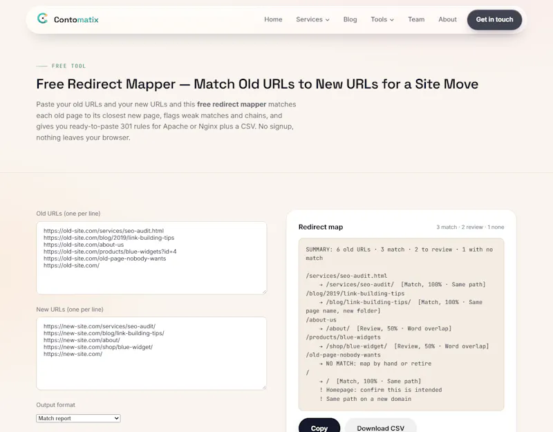 Contomatix Redirect Mapper screenshot 2