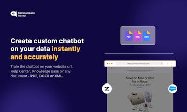 Representación visual del aprendizaje del chatbot de Kommunicate a partir de documentos, preguntas frecuentes y base de conocimientos.