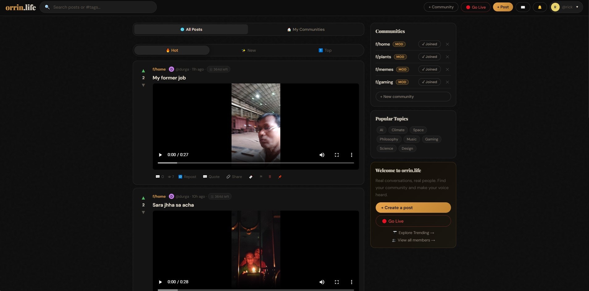 orrin.life — Join the conversation gallery image