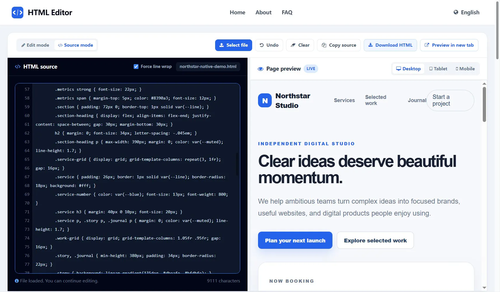 Online HTML Editor gallery image