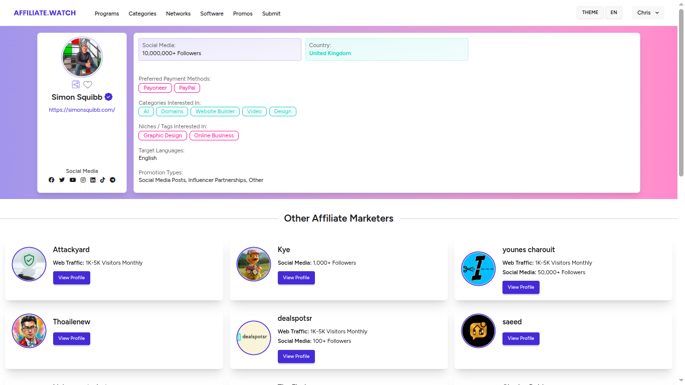 Affiliate.Watch - Screenshot 5 showing product features and functionality