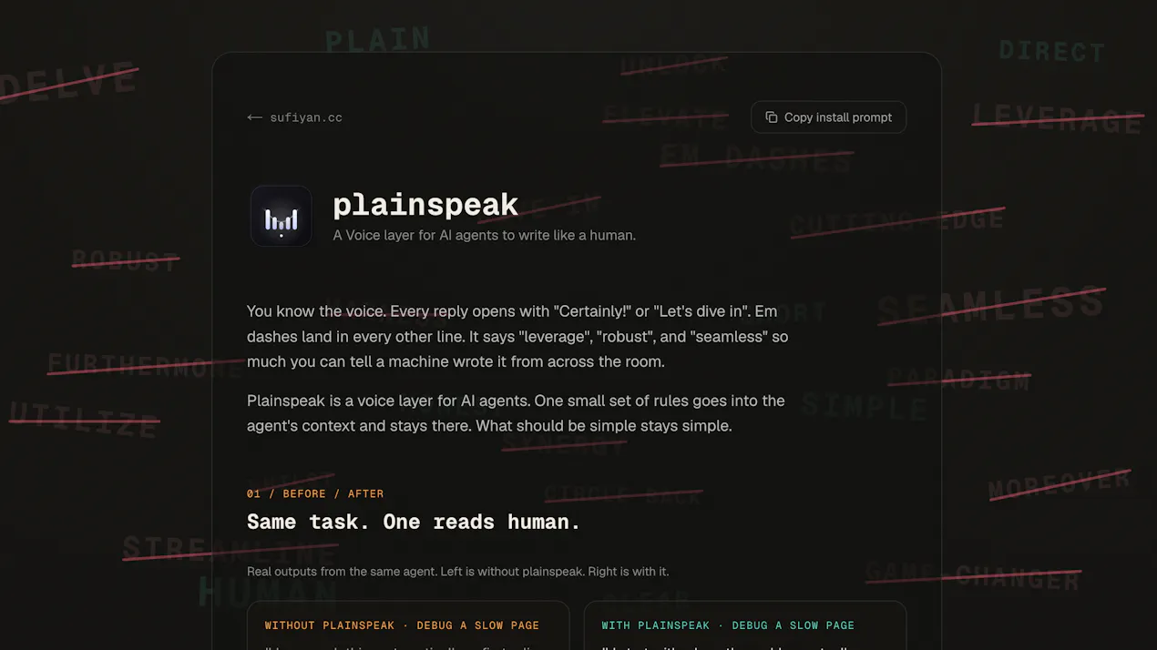 Plainspeak product
