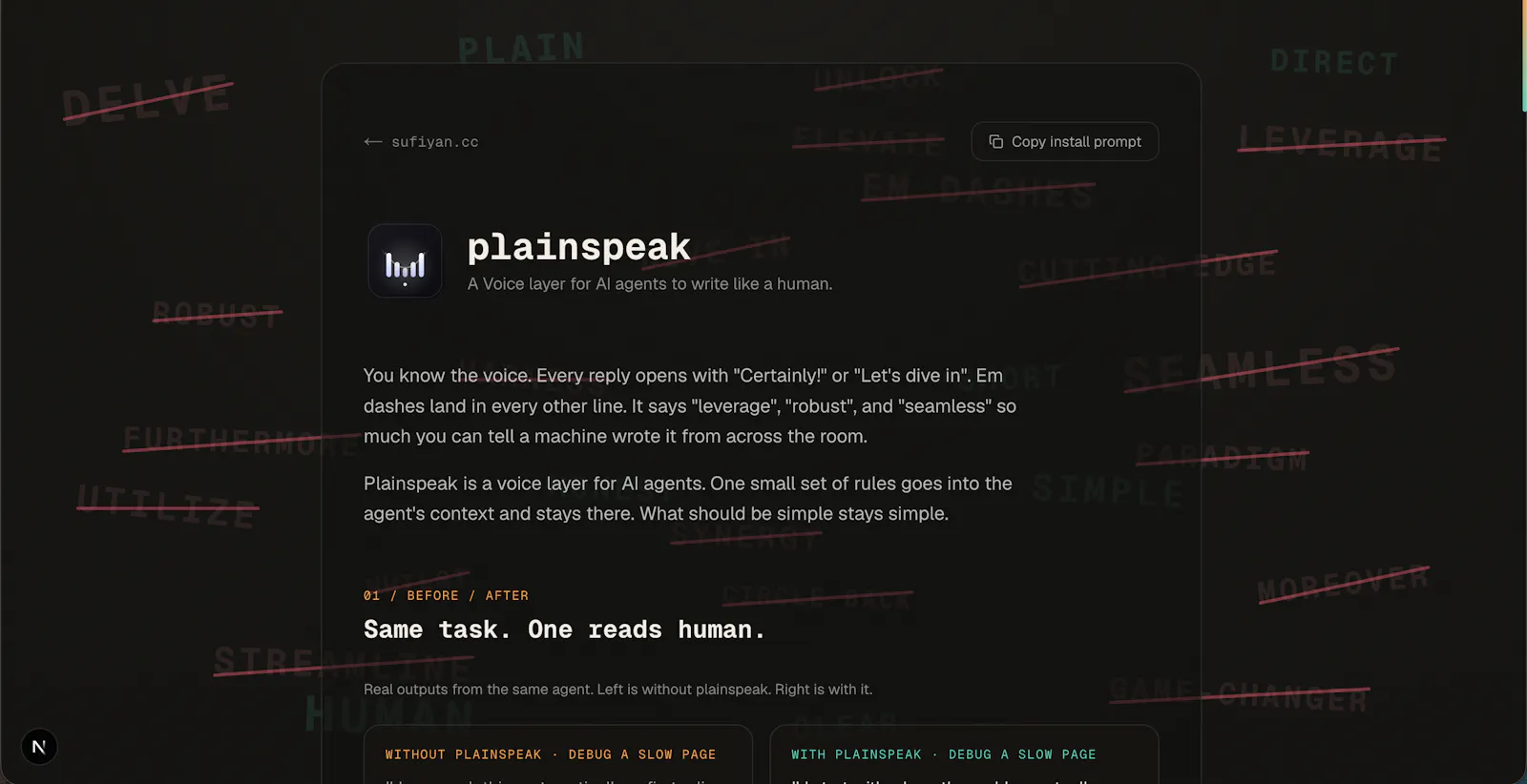 Plainspeak screenshot 1