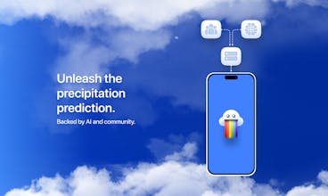 Rainbow.ai 모바일 앱에서 일기 예보를 확인하는 사람: 정확한 일기 예보에 액세스하기 위해 모바일 앱을 사용하는 사람.