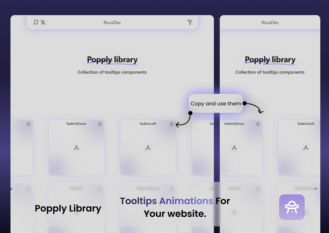 Biblioteca di popty - Animazioni per i tuoi componenti di tooltips. media 1