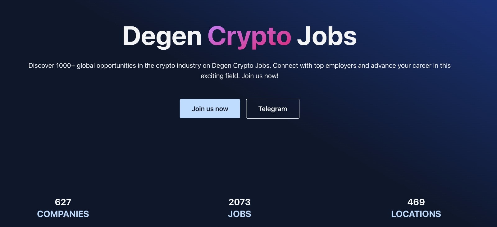 New Degen Crypto Jobs Website