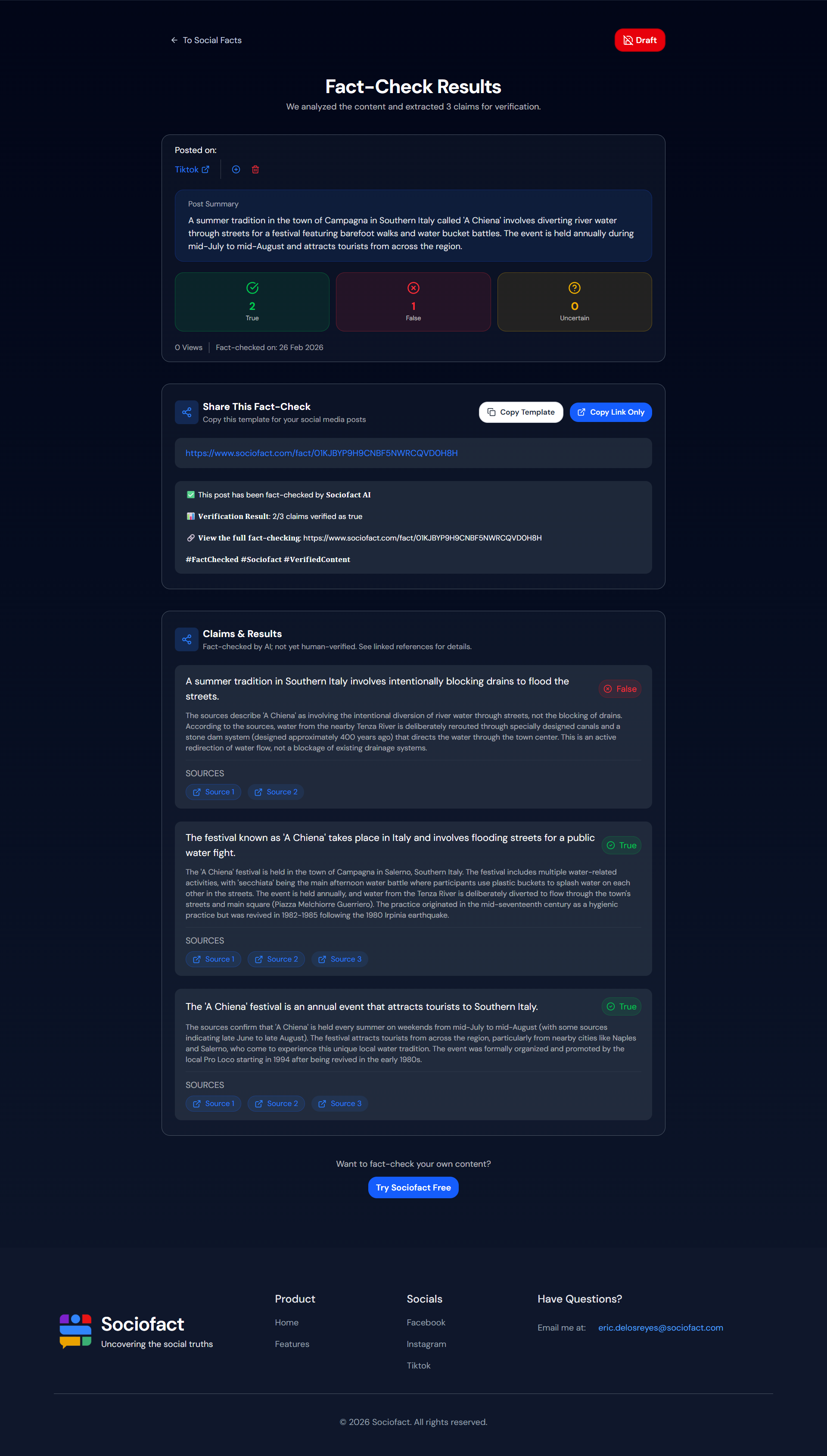 Sociofact - Screenshot 3 showing product features and functionality