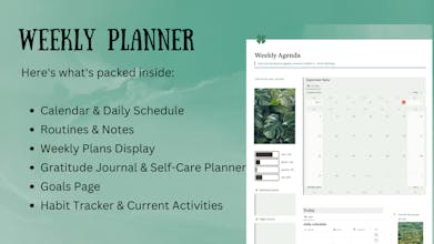 Efficient Time Management Tool - The sleek design of this Weekly Planner makes it perfect for individuals wanting to optimize their weekly scheduling, enabling them to elevate their time management skills.