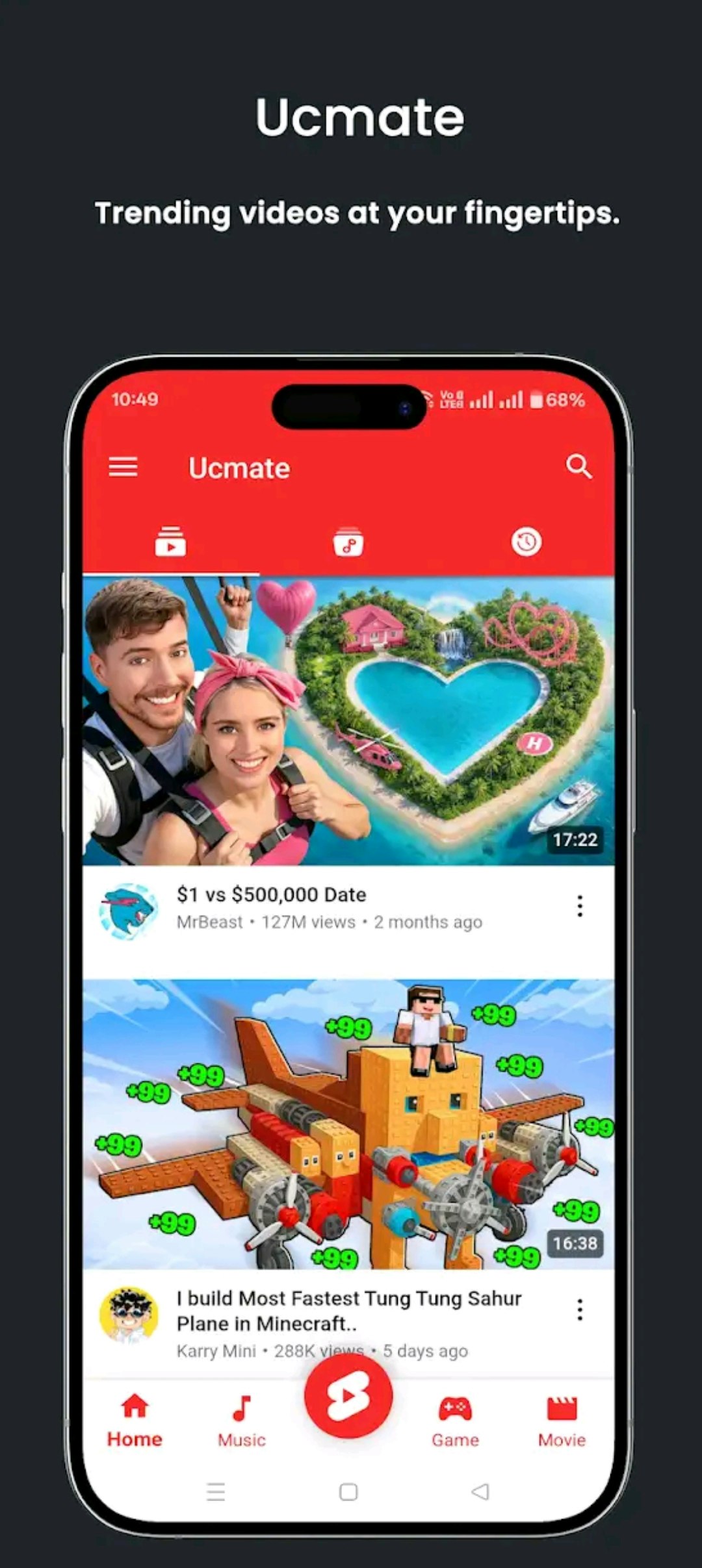 UCMATE  -  YouTube背景播放器應用程序 - YouTube官方視頻背景播放器應用程序適用於Android media 3