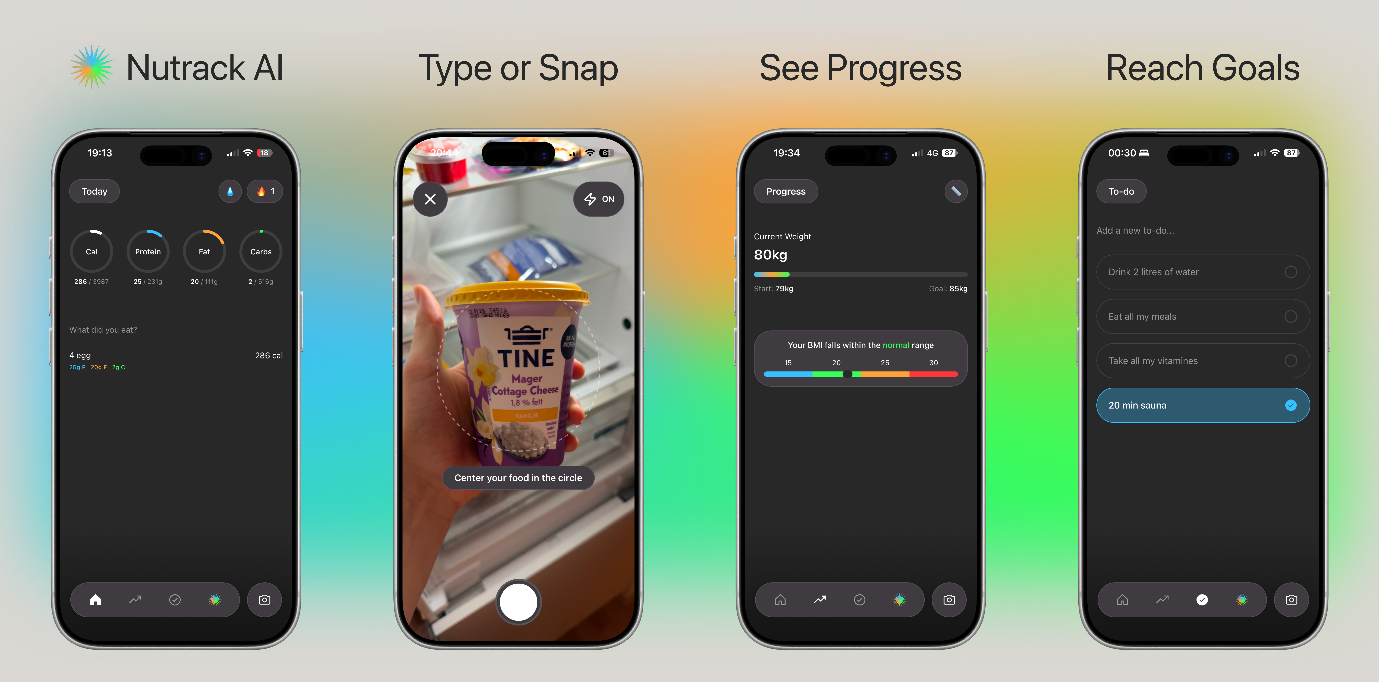 Nutrack AI - Main product screenshot demonstrating key features and user interface