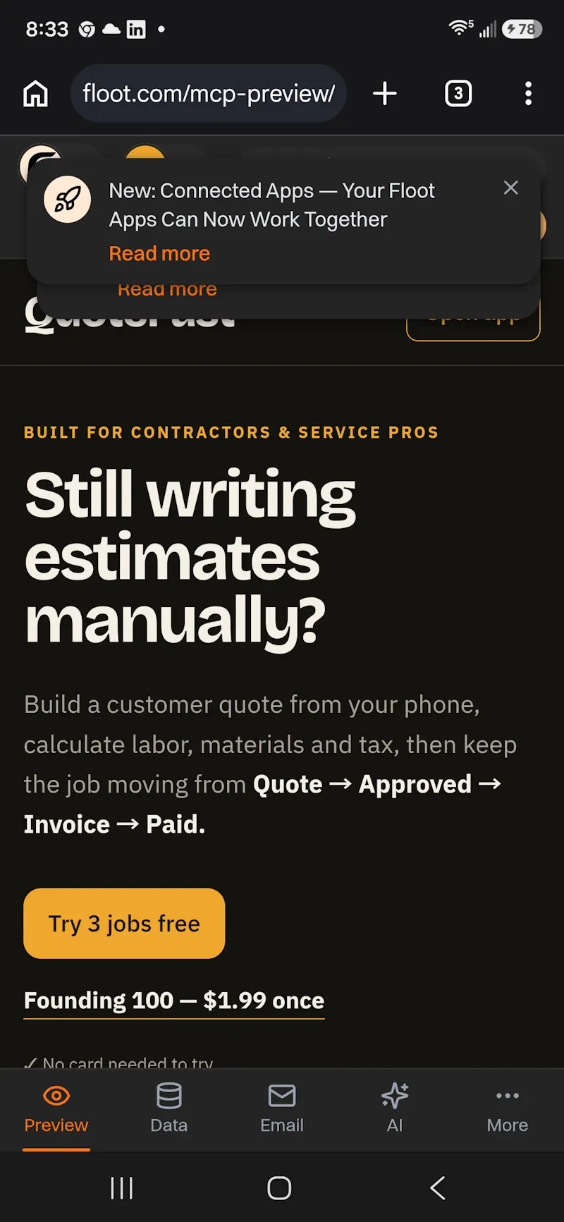QuoteFast Fast estimates for contractors screenshot 1
