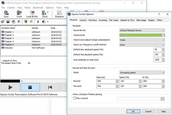 Software de transcripción expresa de escribas media 3
