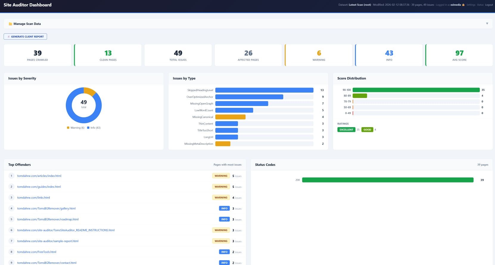 Seo Site Auditor - Screenshot 3 showing product features and functionality