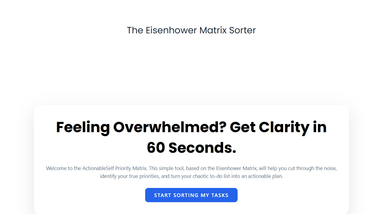 Eisenhower Matrix Sorter - Geef prioriteit aan uw takenlijst in 60 seconden media 2