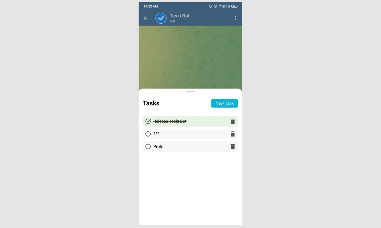 Taski Bot - Telegram Bot의 빠르고 간단하며 멋진 할 일 목록. 미디어 1