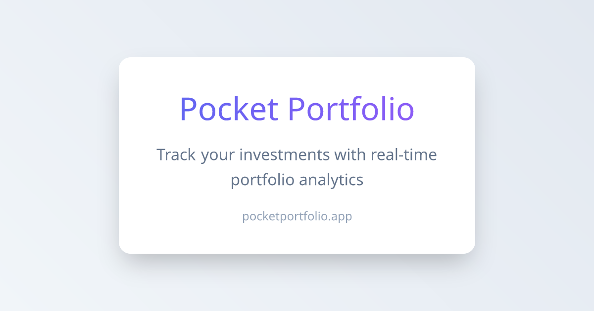 Pocket Portfolio - Main product screenshot demonstrating key features and user interface