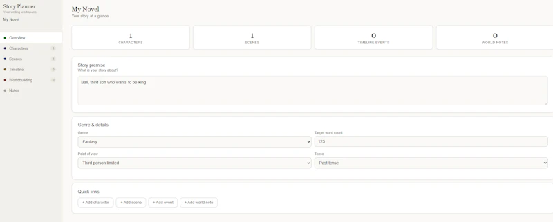 Story Planner - Your Writing Workspace screenshot 1