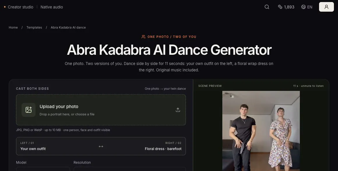 Abra Kadabra AI Dance Generator gallery image