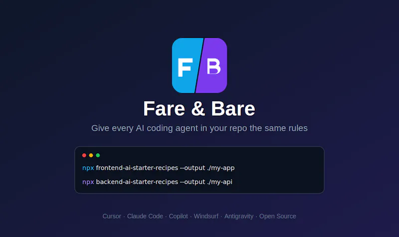 AI Starter Recipes — Fare & Bare screenshot 1