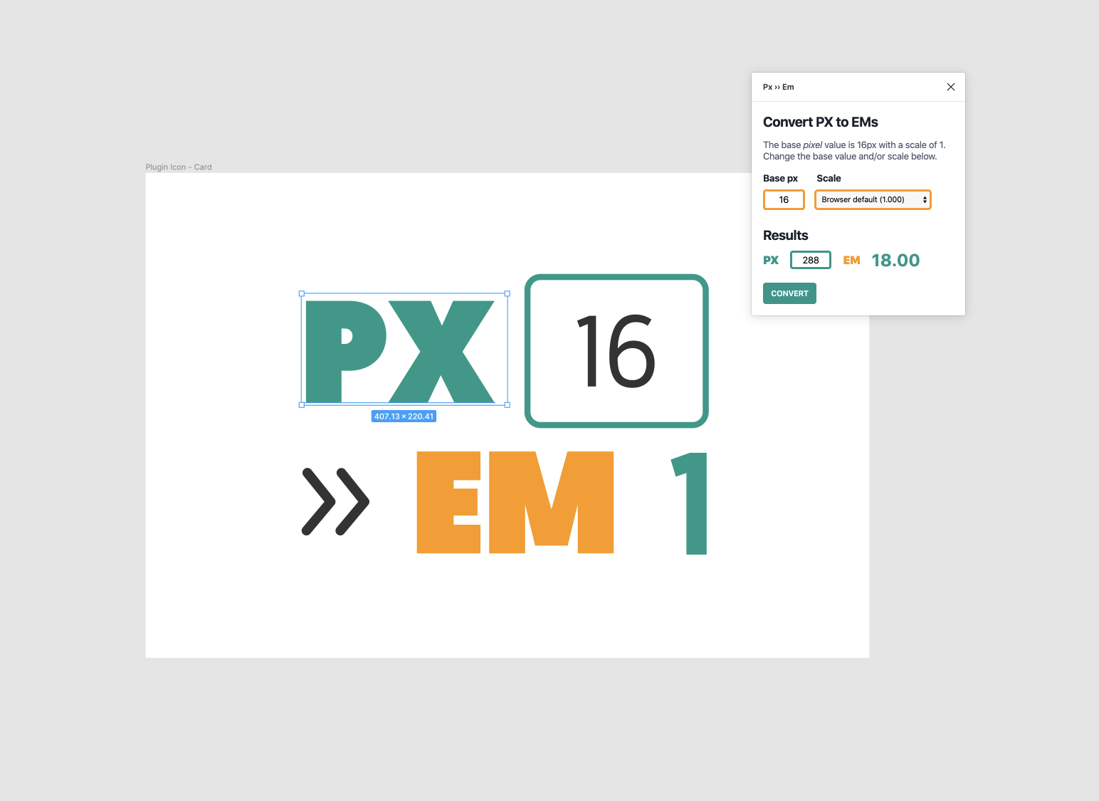Px ›› Em Figma Plugin gallery image