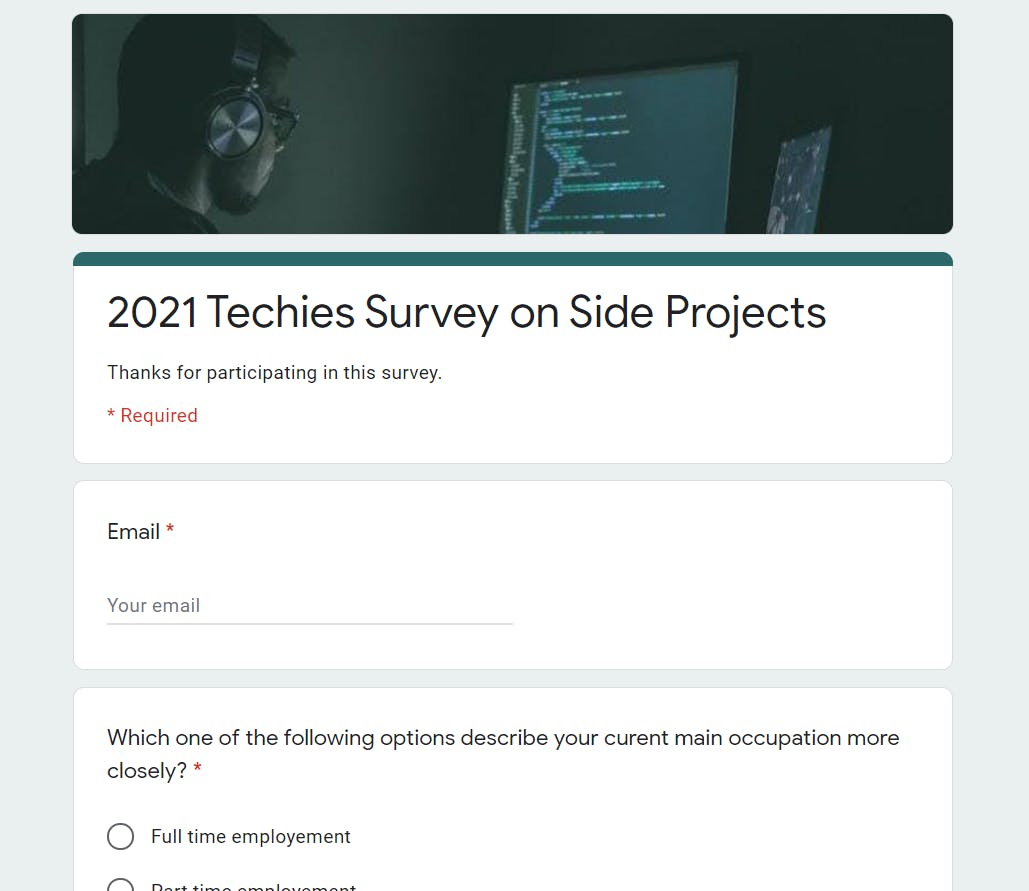 2021 Techies Survey on Side Projects. media 2