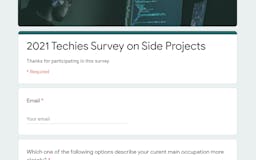 2021 Techies Survey on Side Projects. media 2