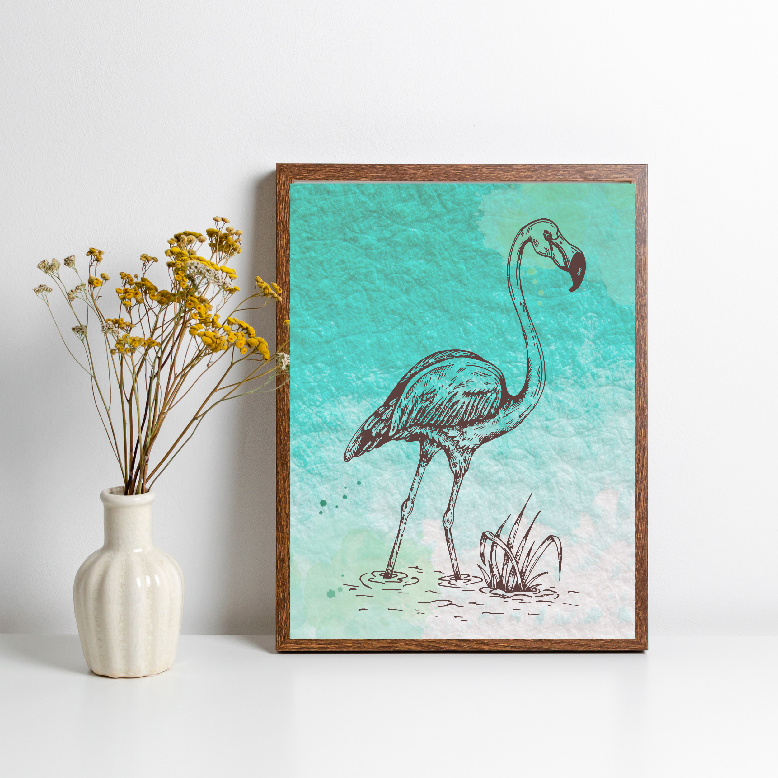 Arte da parede tropical impressa em papel fosco