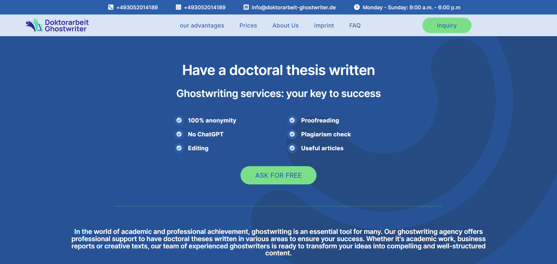 Doktorarbeit Ghostwriter media 1