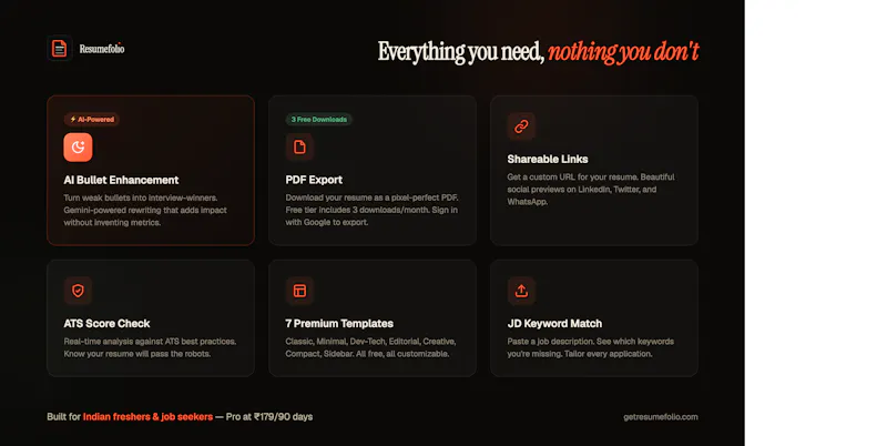Resumefolio screenshot 2