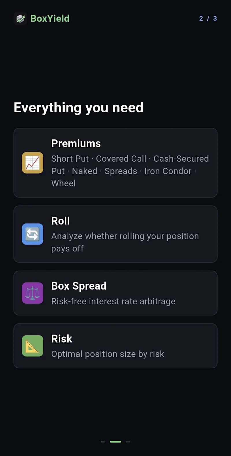 BoxYield: Options Calculator screenshot 2