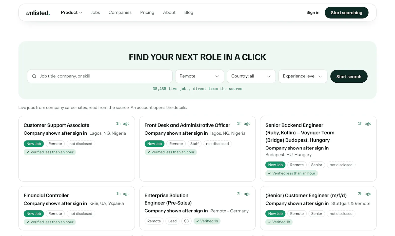Unlisted Careers screenshot 2