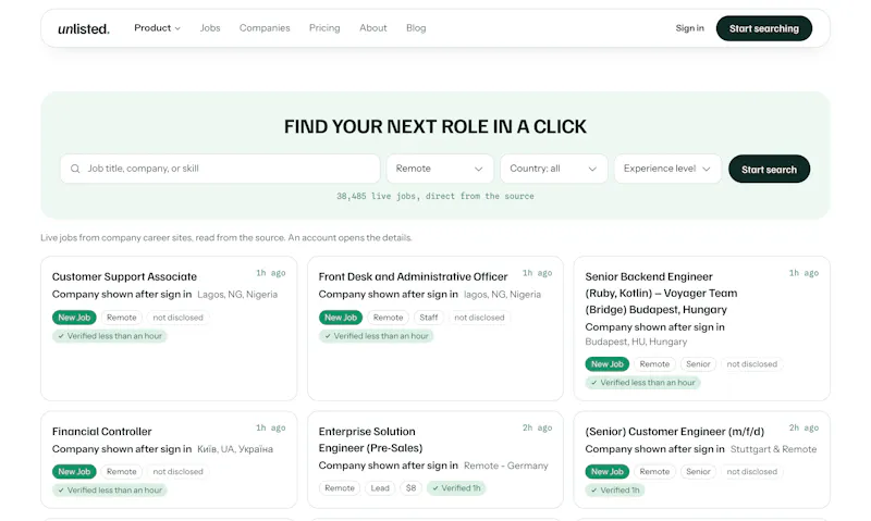 Unlisted Careers screenshot 2