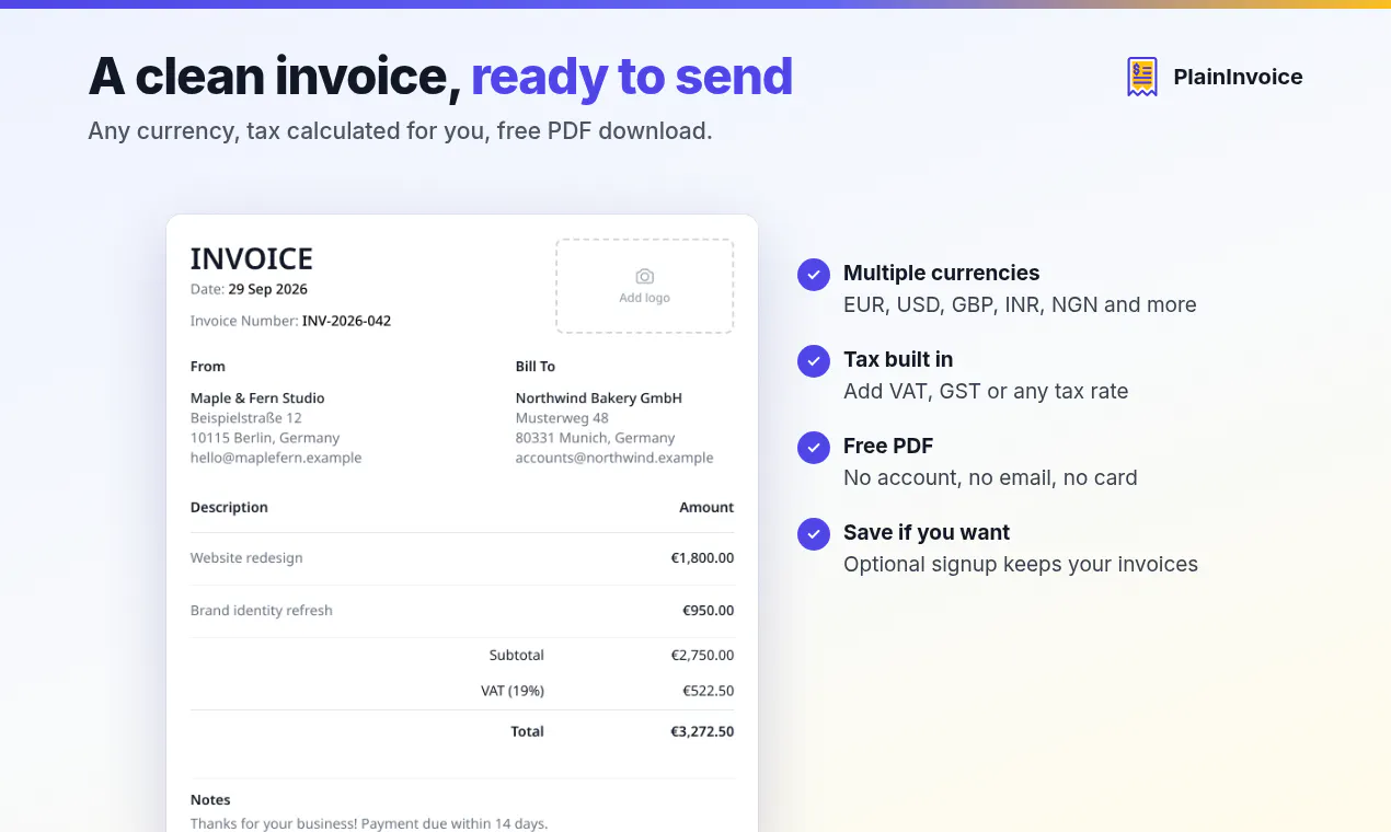 PlainInvoice gallery image