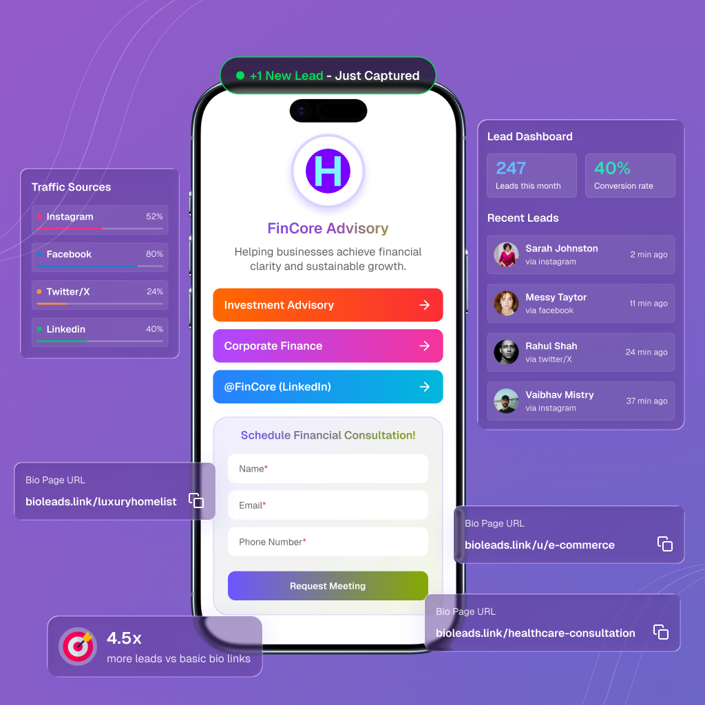 BioLeads.link - Main product screenshot demonstrating key features and user interface