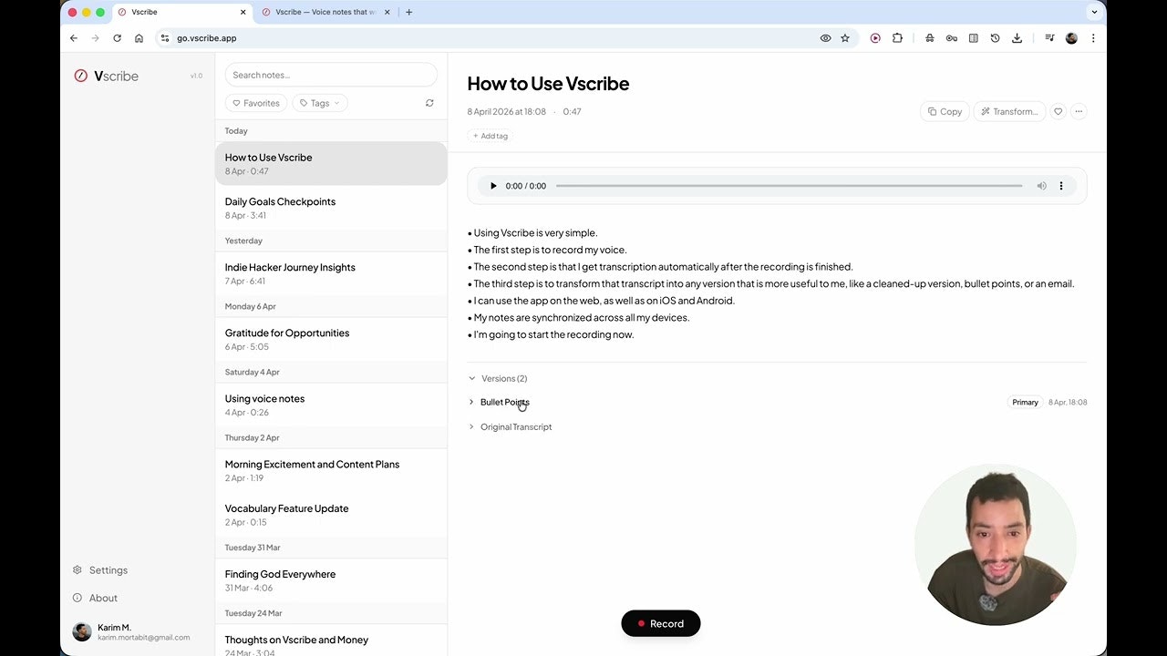 Vscribe — AI Voice Notes & Transcription gallery image