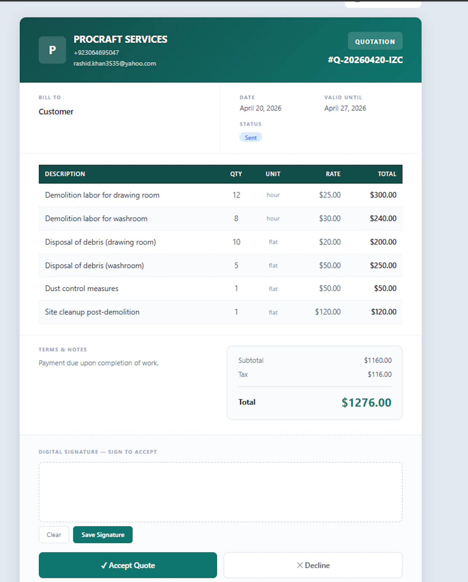 SwiftQuote screenshot 5