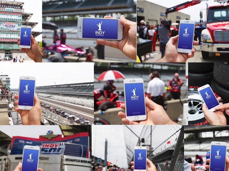 Iphone Mockups for Photoshop and Sketch (Indy 500 Edition)