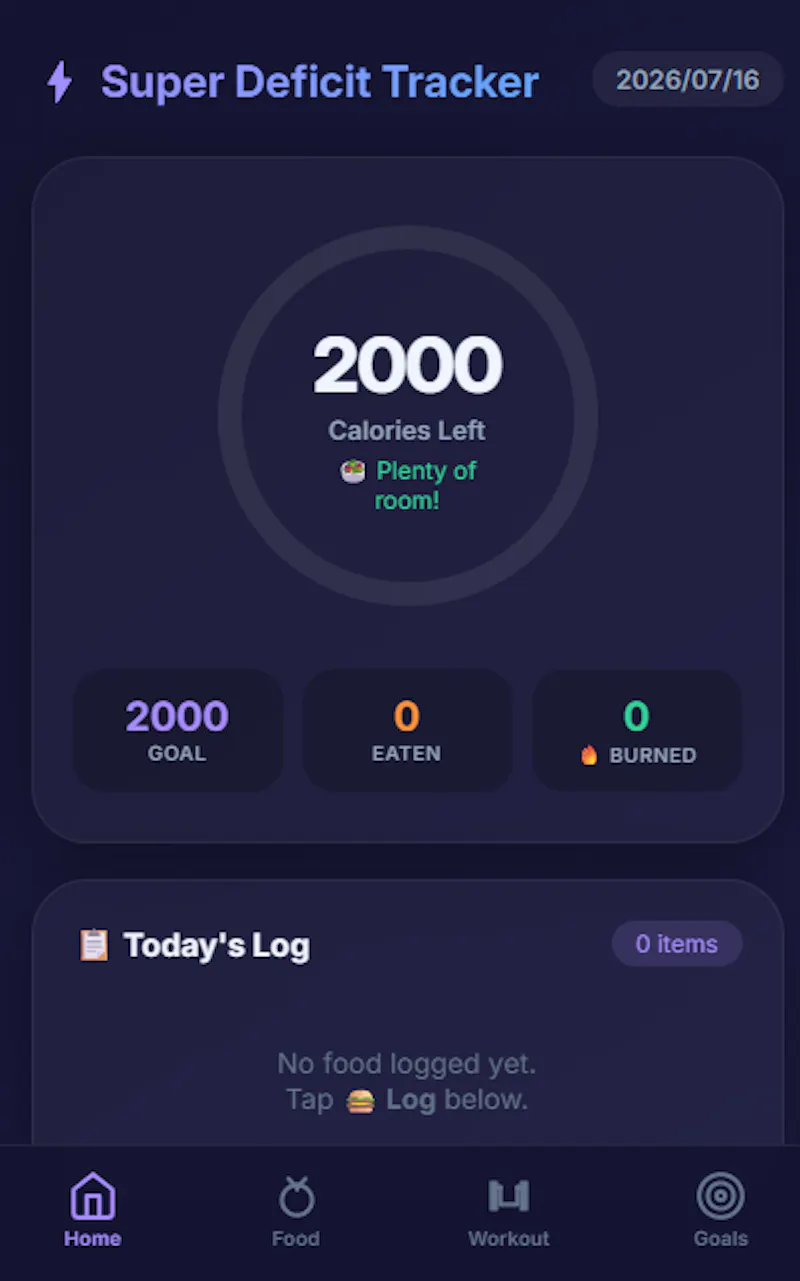 Super deficit tracker screenshot 1