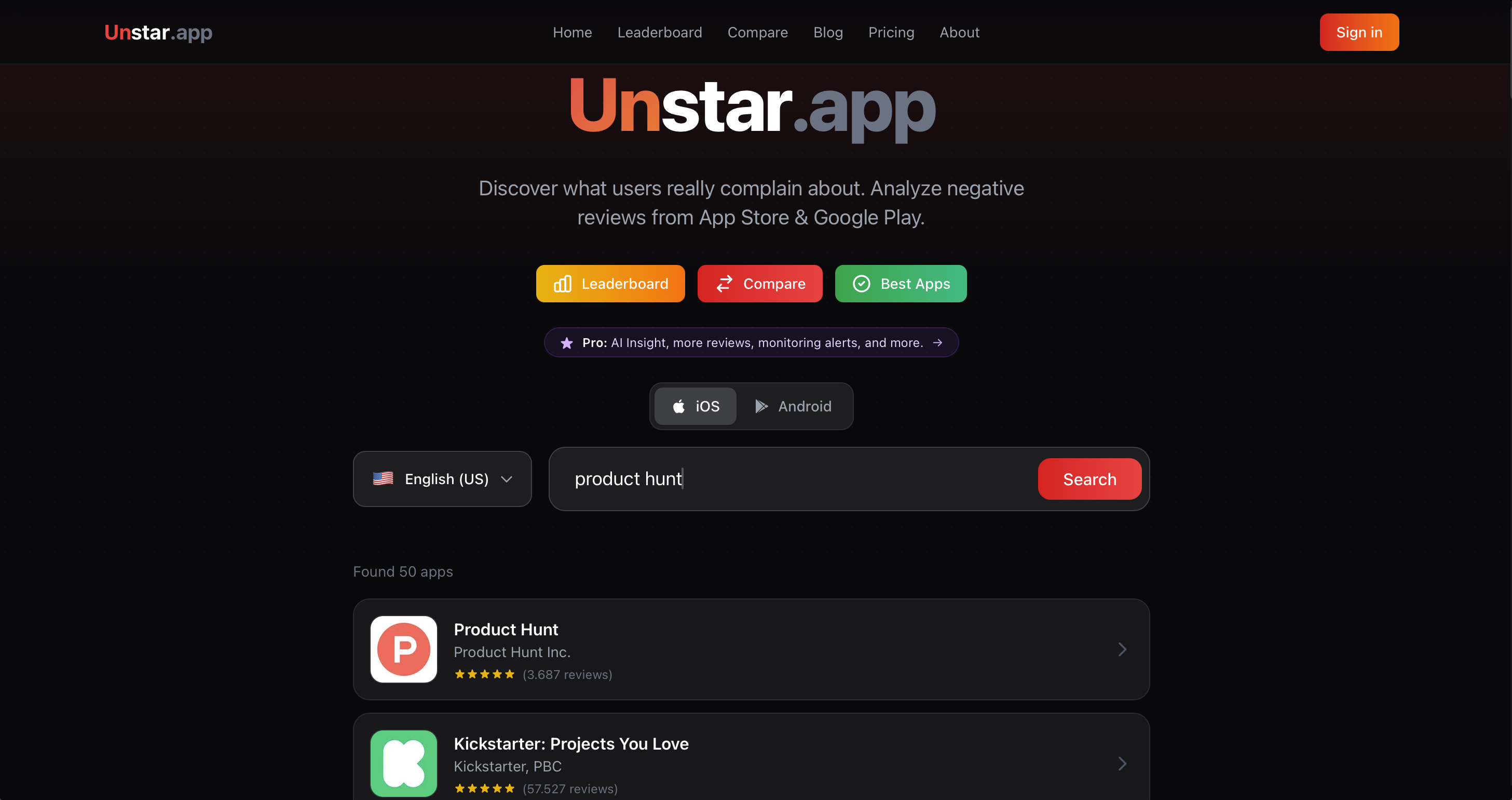 unstar.app gallery image