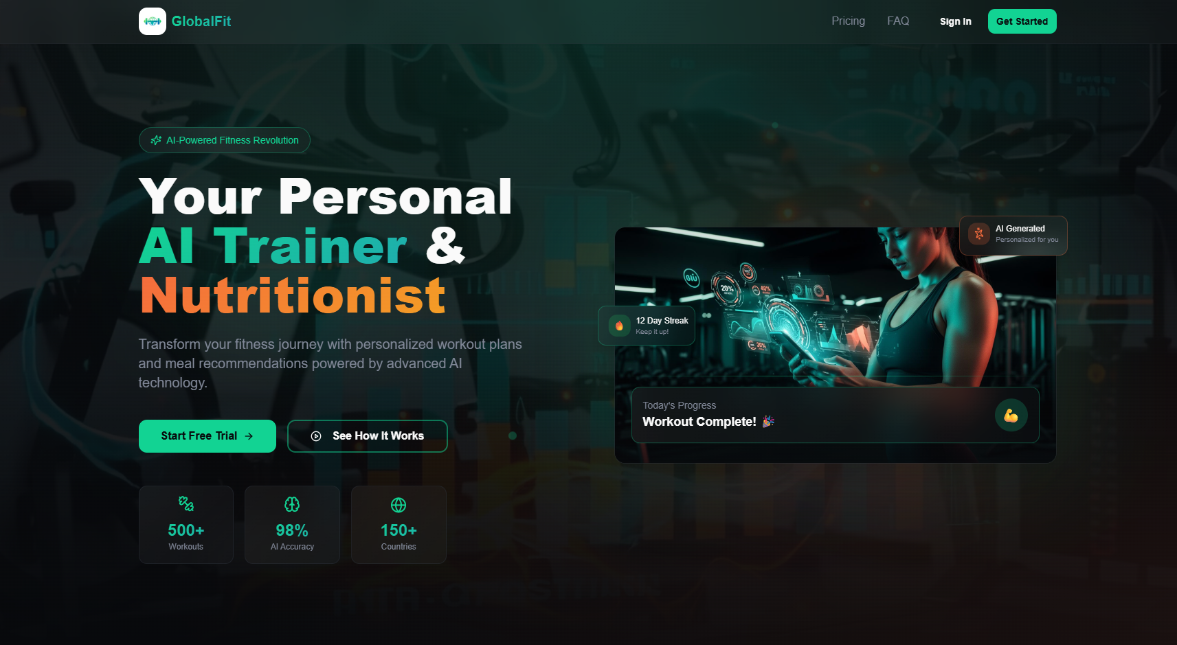Global Fit - Screenshot 2 showing product features and functionality