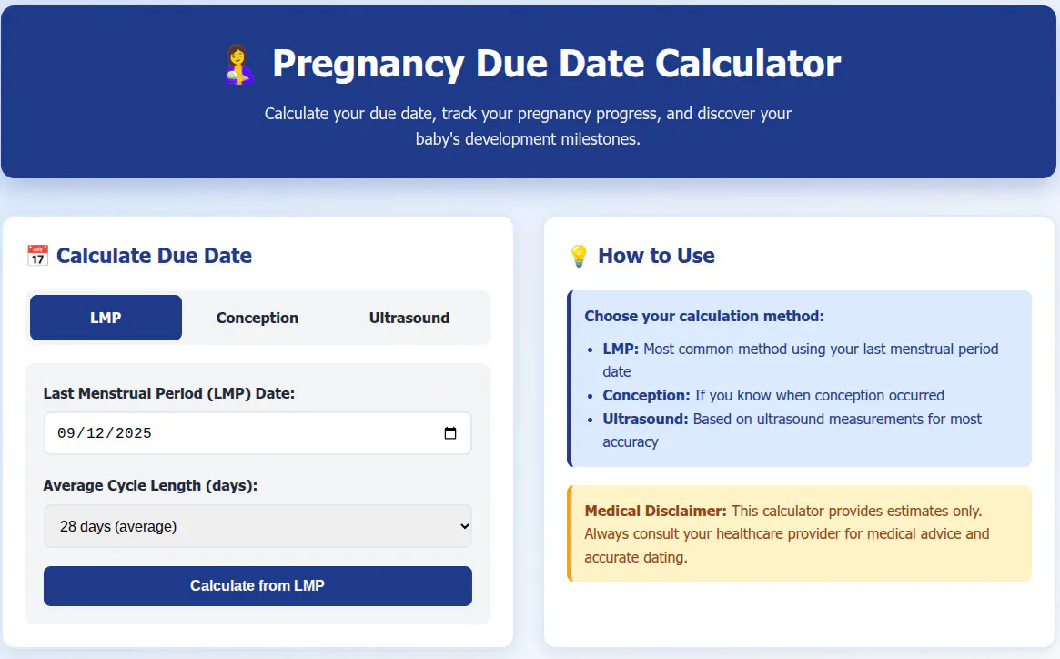 Pregnancy Due Date Calculator gallery image