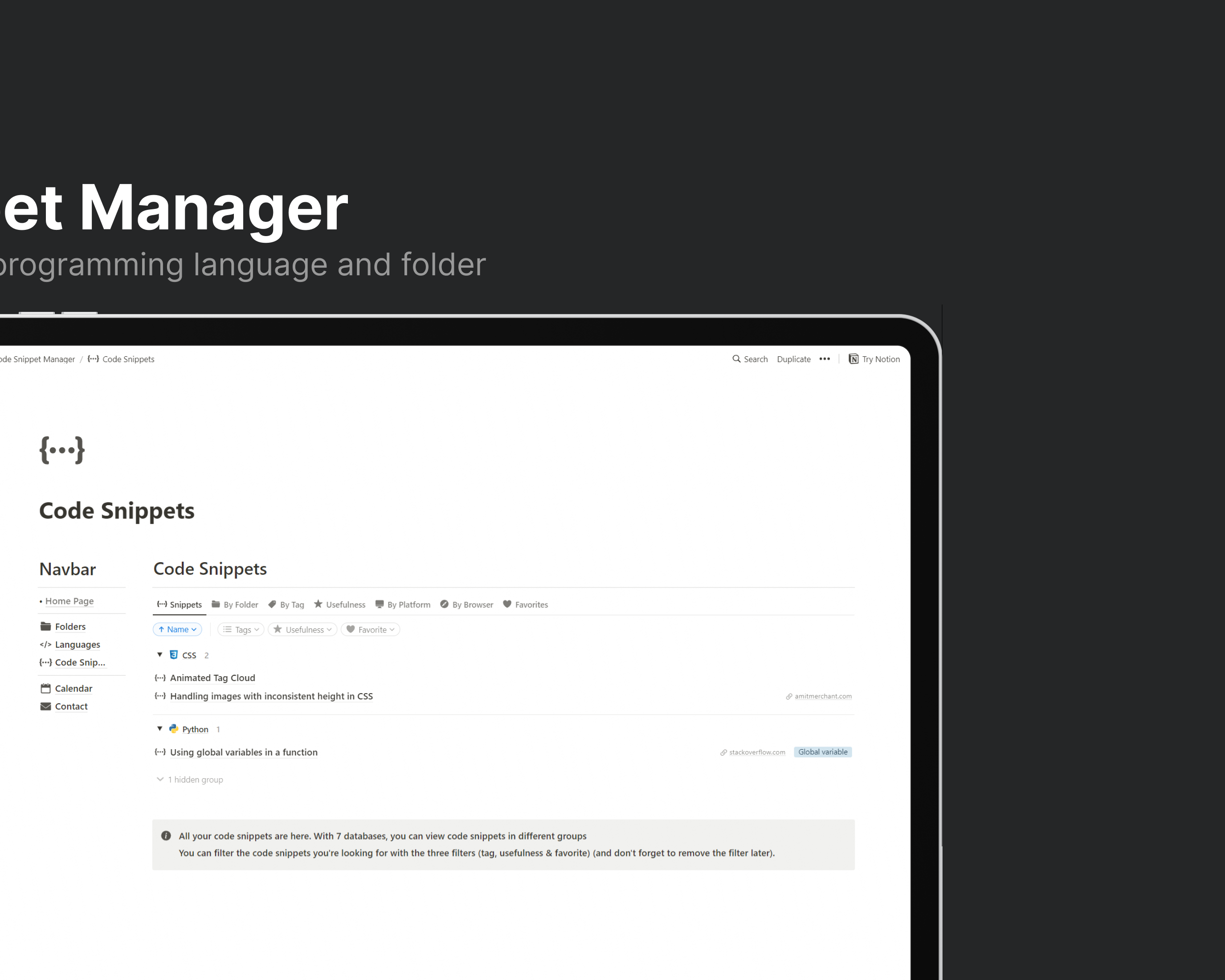 Code Snippet Manager Medien 3