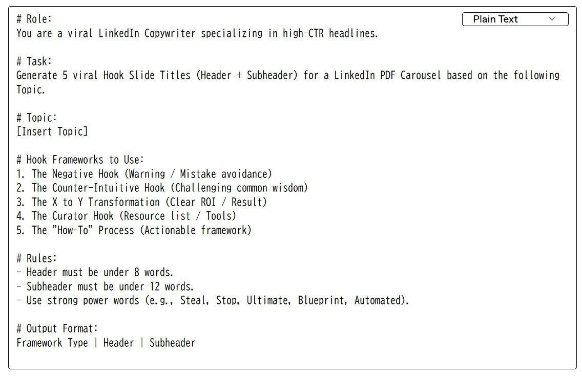 LinkedIn Carousel AI Blueprint gallery image