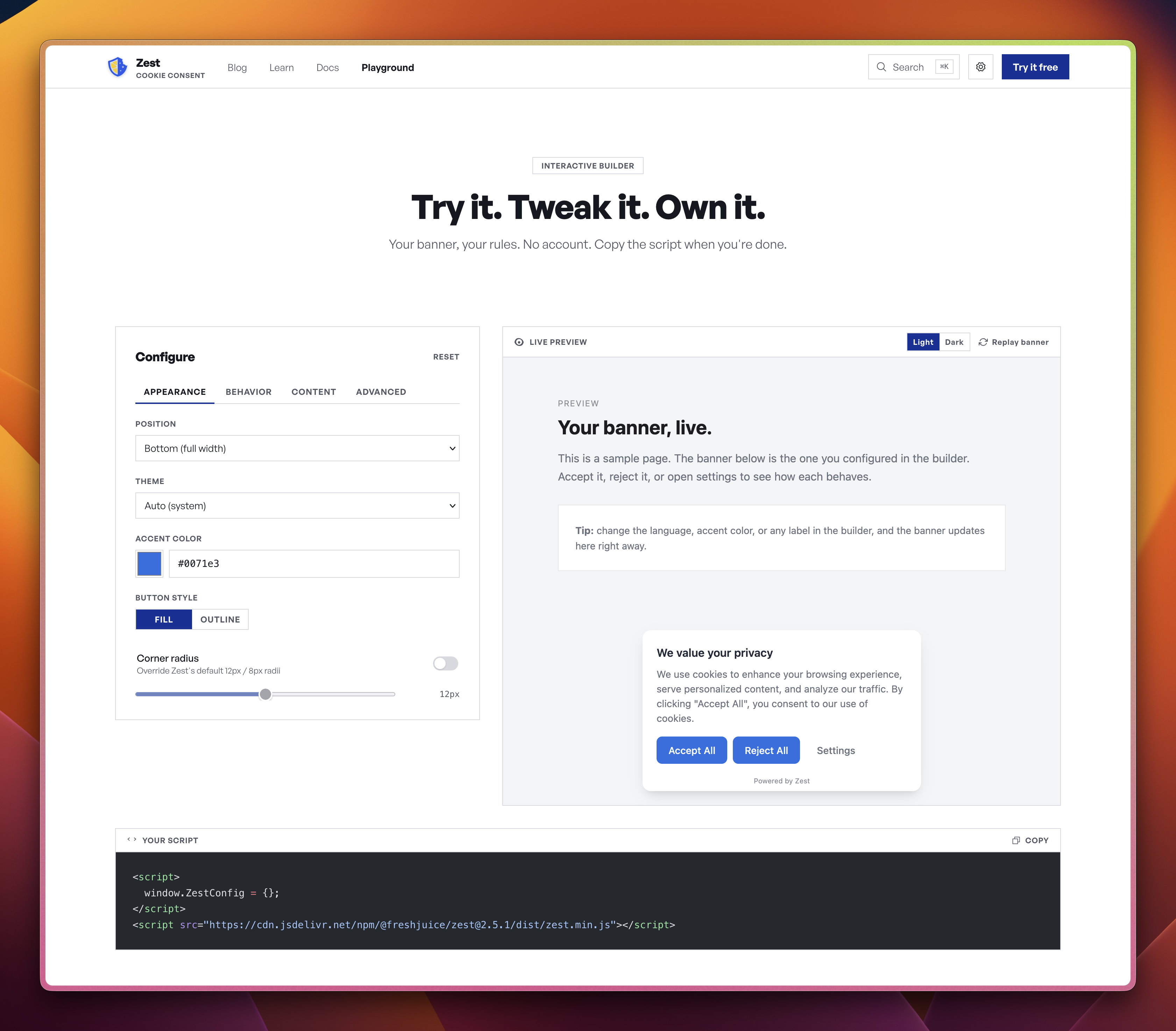Zest — Cookie Consent gallery image