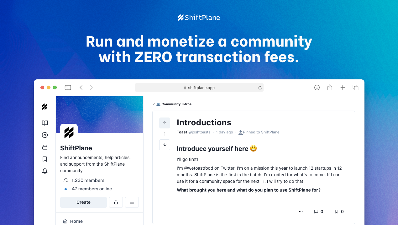 Mídia 1 de Shiftplane - A plataforma comunitária flexível