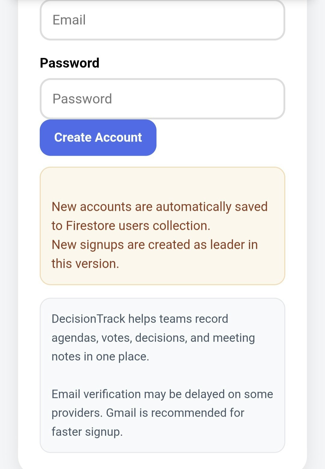 DecisionTrack - Main product screenshot demonstrating key features and user interface