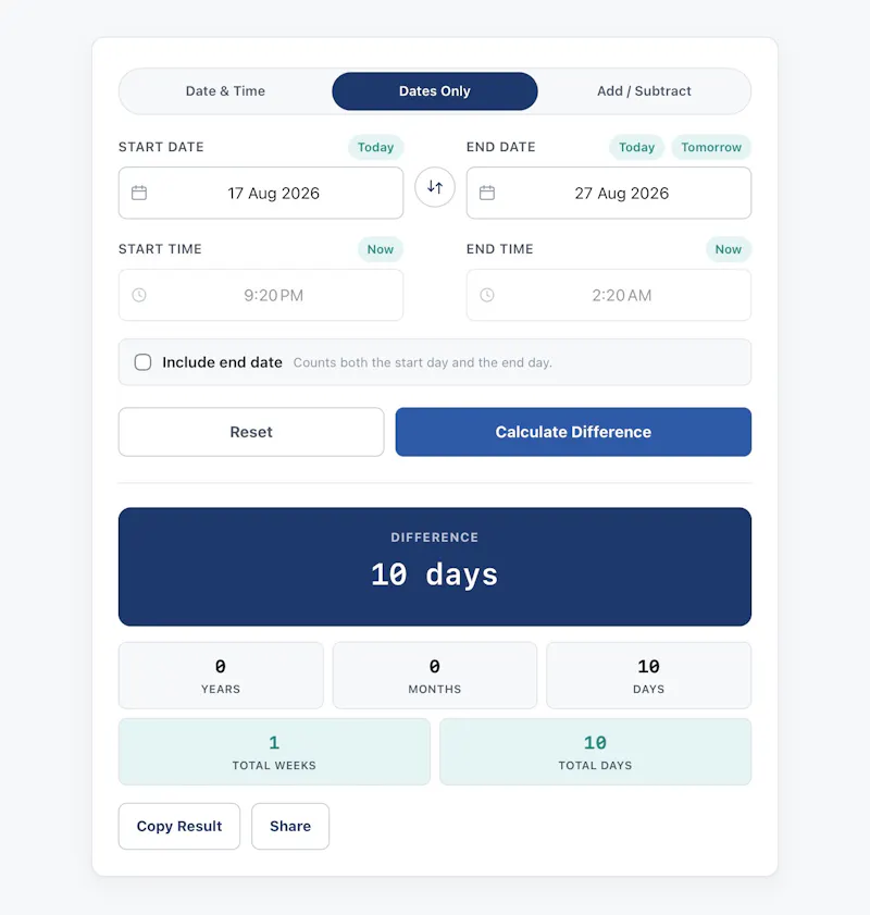 Time and Date Calculator screenshot 5
