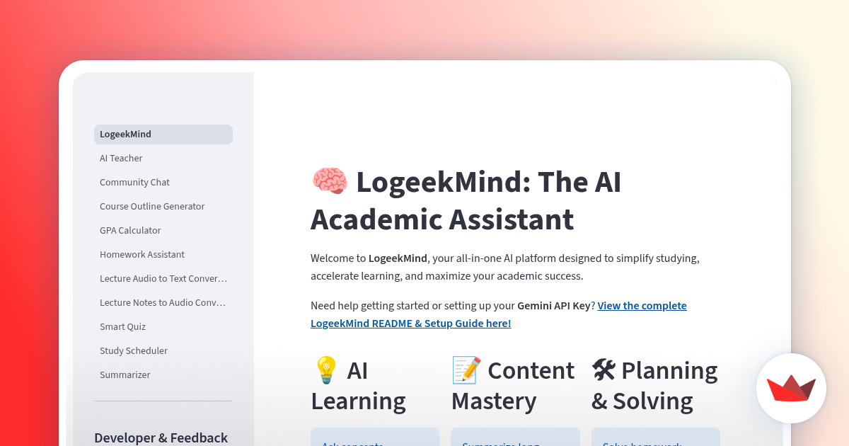 LogeekMind - Main product screenshot demonstrating key features and user interface